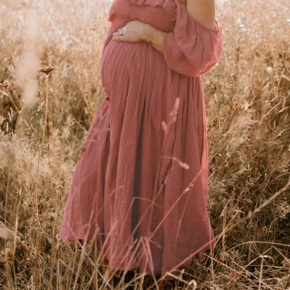 NWOT Elegant Pink Maternity Dress